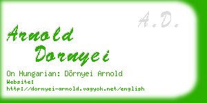 arnold dornyei business card